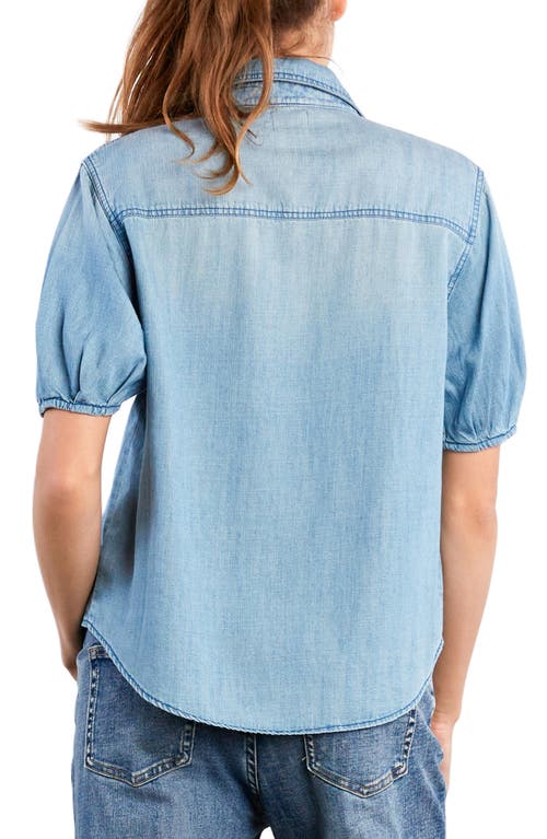 Wash Lab Denim Pincess Pleated Shirt In Blue