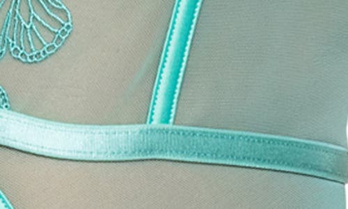 Roma Confidential Butterfly Bliss Embroidered Mesh Teddy In Mint