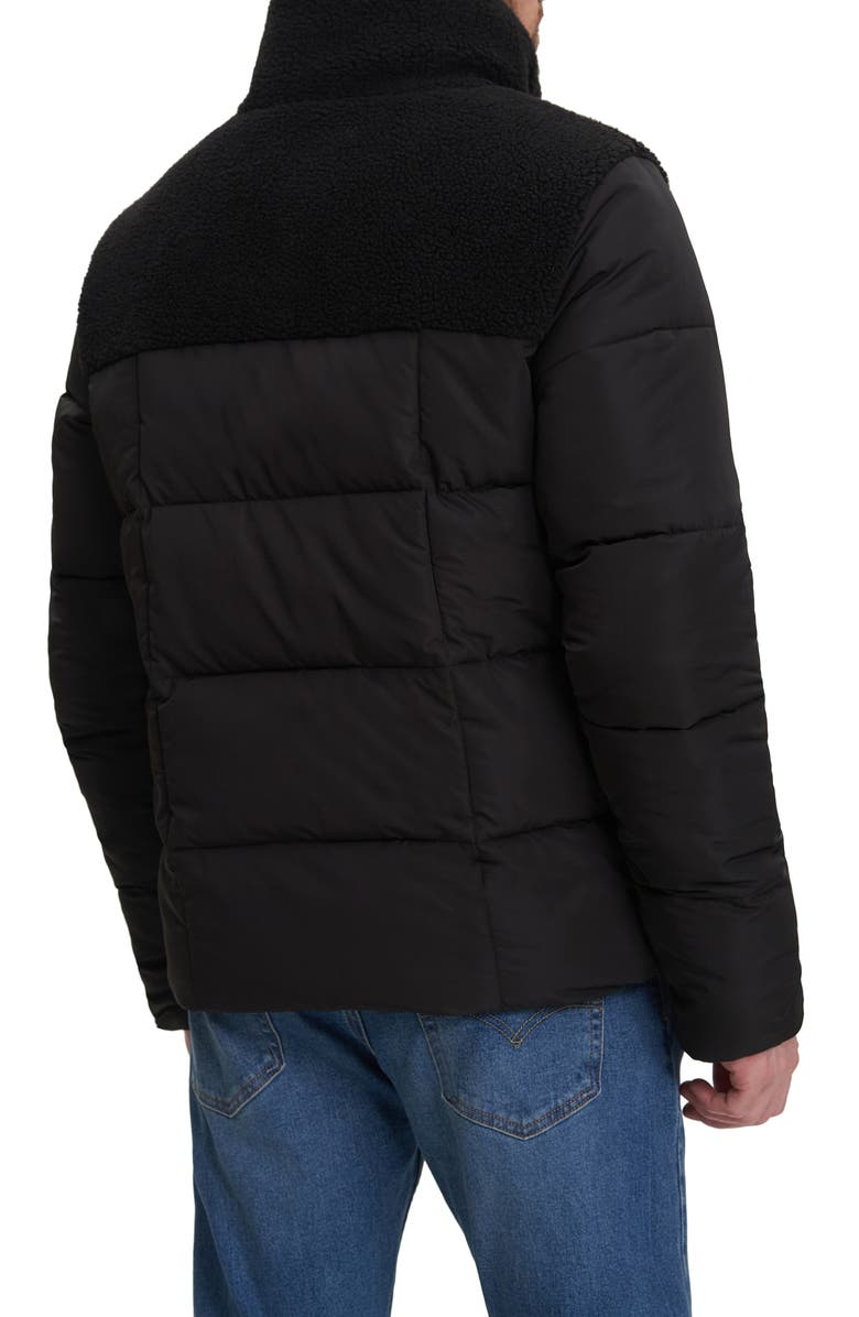 Noize Barry Faux Shearling Puffer Jacket, Alternate, color, Black