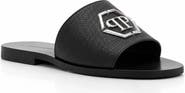 PHILIPP PLEIN Leather Sandals Big Hexagon Men