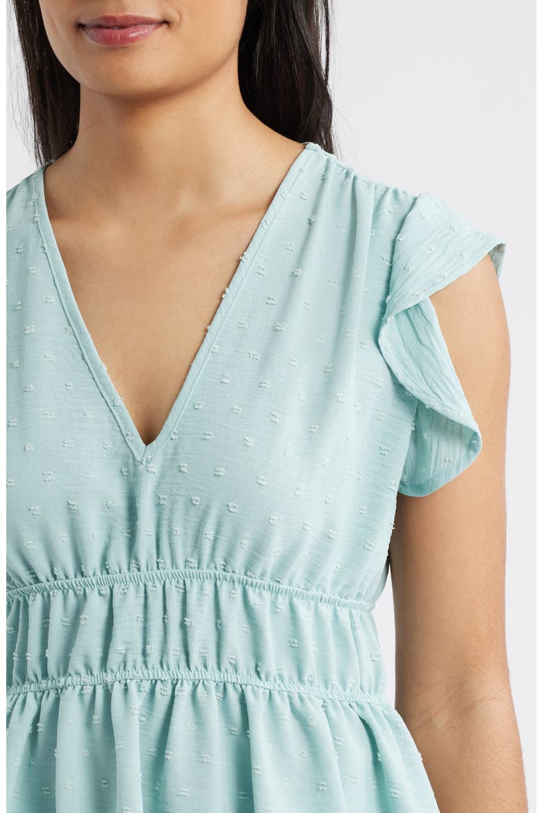 Flutter Sleeve Empire Waist Top, Alternate, color, SAGE