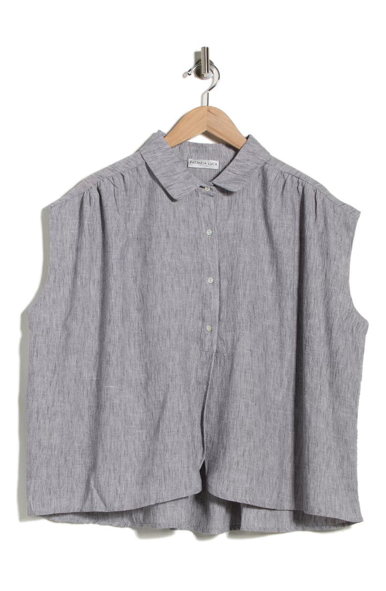 PATRIZIA LUCA Pleated Back Top, Main, color, Grey