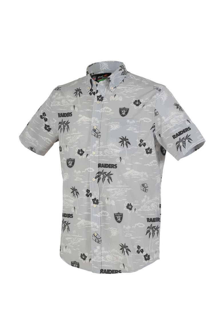 Men's Reyn Spooner Silver Las Vegas Raiders Kekai Performance Button-Down Shirt, Alternate, color, Silver