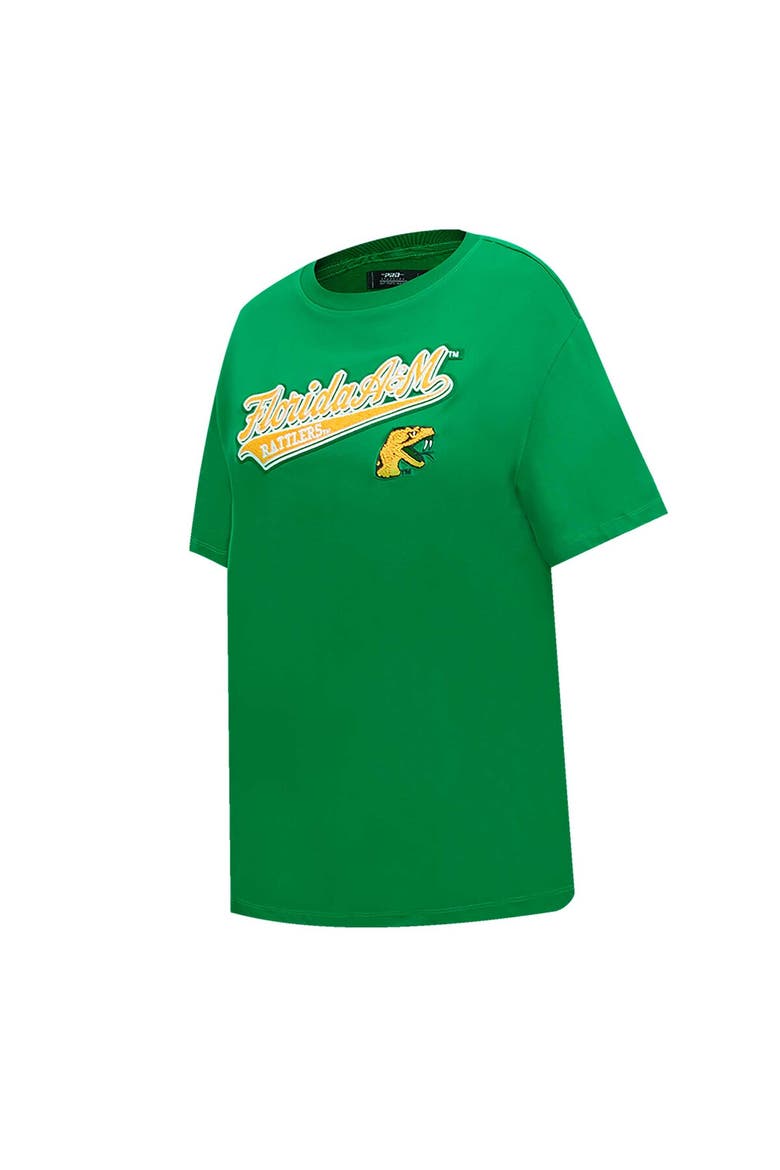 Women's Pro Standard Green Florida A&M Rattlers Script Tail Oversized Boyfriend T-Shirt, Alternate, color, Green