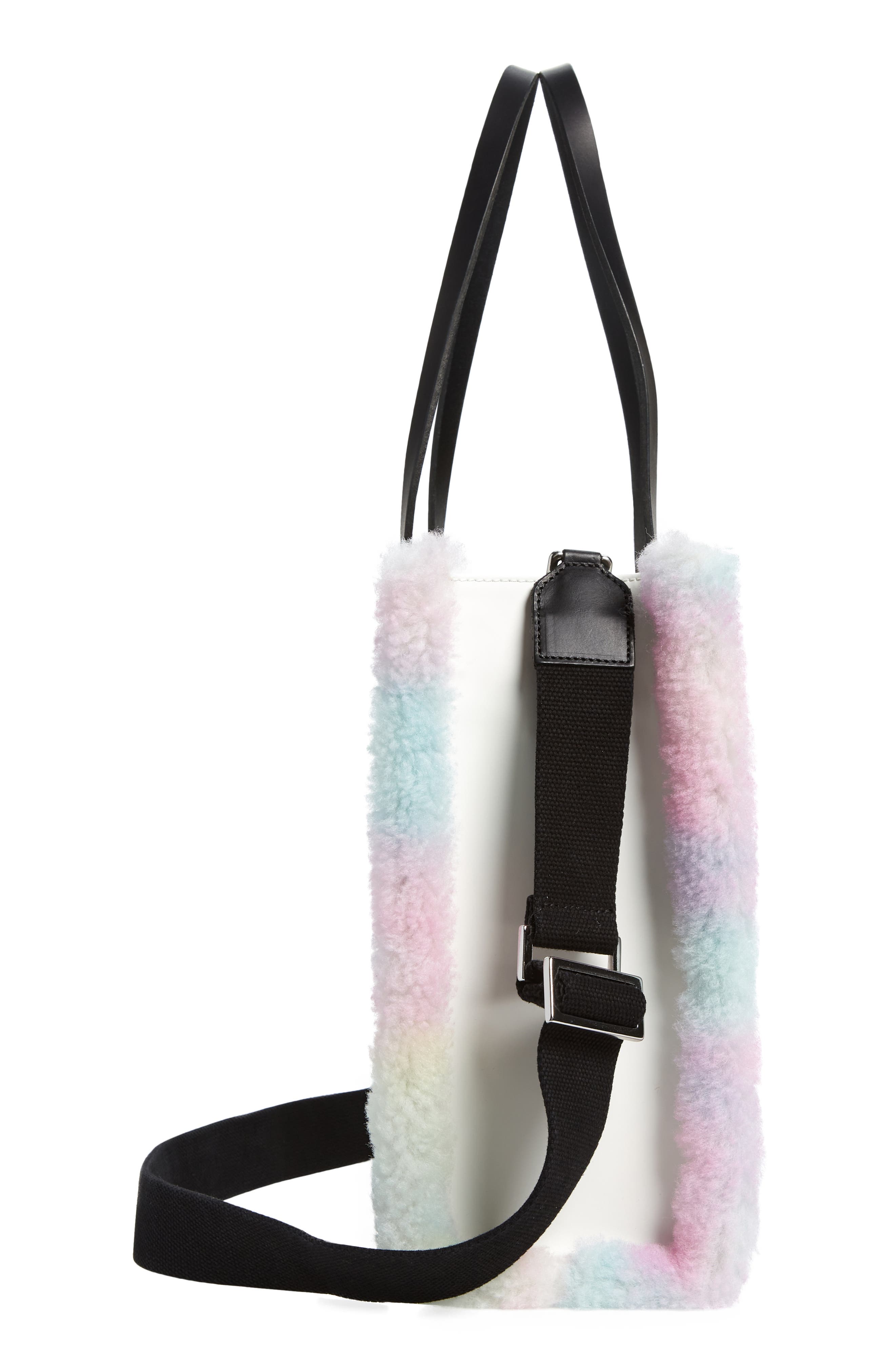 Golden Goose California East/West Leather & Tie Dye Genuine Shearling Shopper Tote, Alternate, color, 