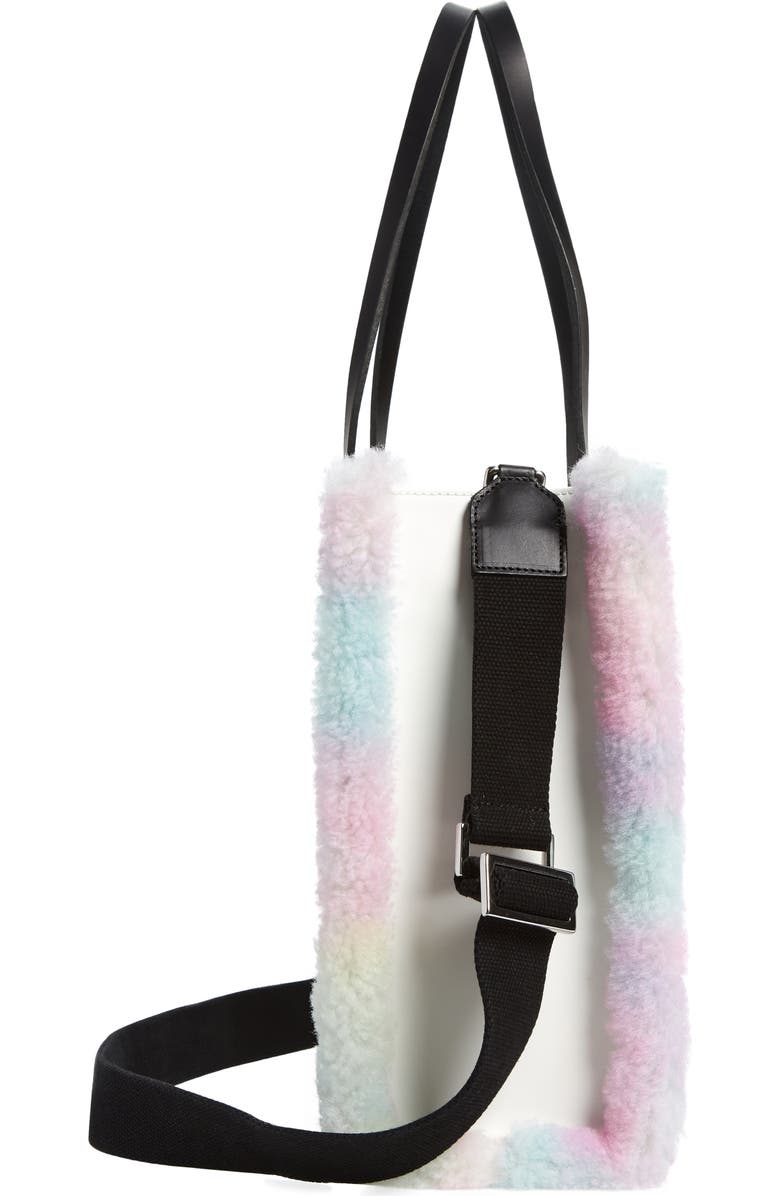 Golden Goose California East/West Leather & Tie Dye Genuine Shearling Shopper Tote, Alternate, color,