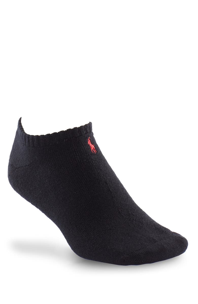 Polo Ralph Lauren Big & Tall 3-pk Classic Sport Ped Socks, Alternate, color, Black