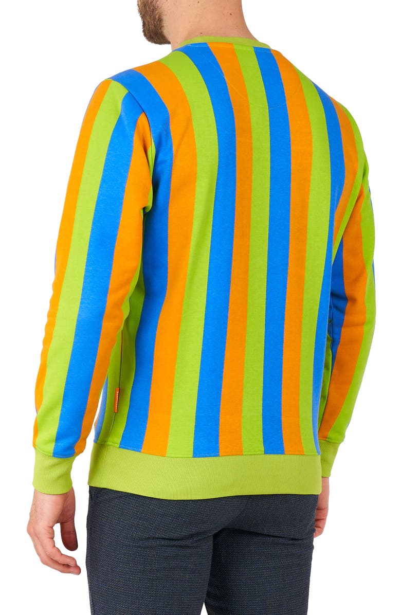 OppoSuits Bert Sripe Cotton Blend Long Sleeve T-Shirt, Alternate, color, Green Multi