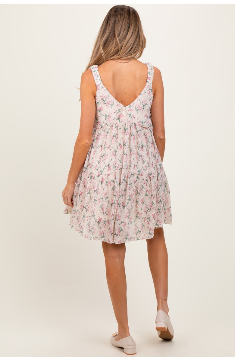 PinkBlush Floral Plisse Texture Mini Dress, Alternate, color, Pink