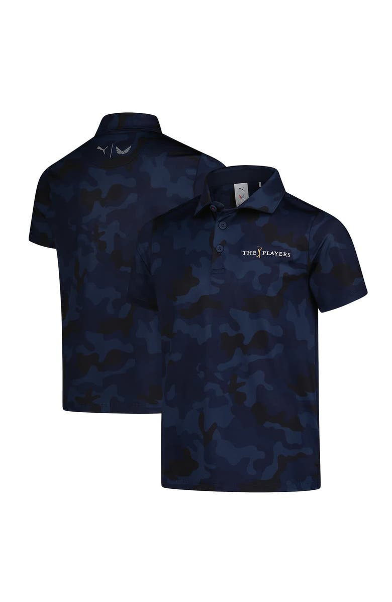 PUMA Youth Puma Navy THE PLAYERS MATTR Volition Camo Polo, Alternate, color, Navy