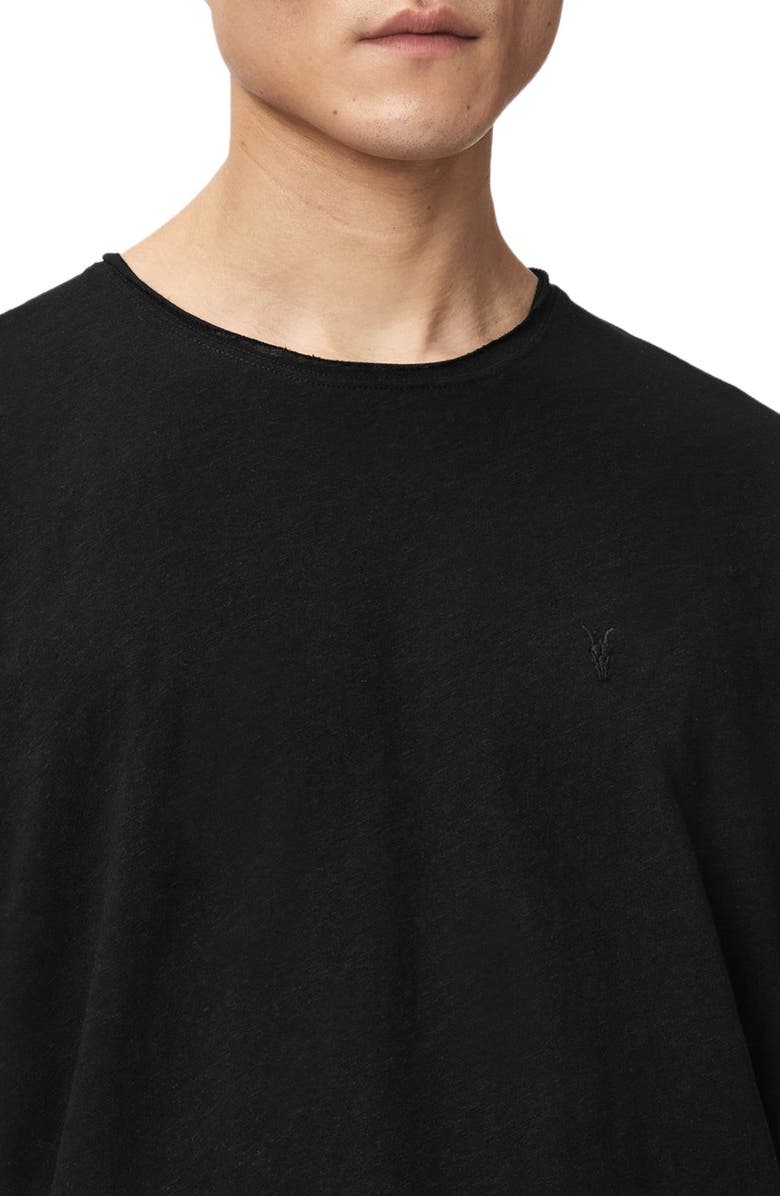 AllSaints Flax Short Sleeve T-shirt, Alternate, color, Jet Black