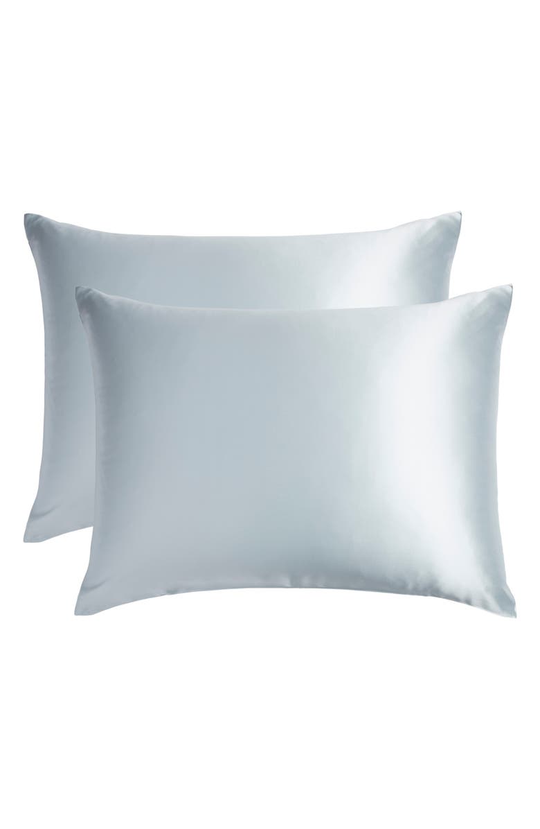 Nordstrom Set of 2 Silk Pillowcases, Main, color, Blue Drift