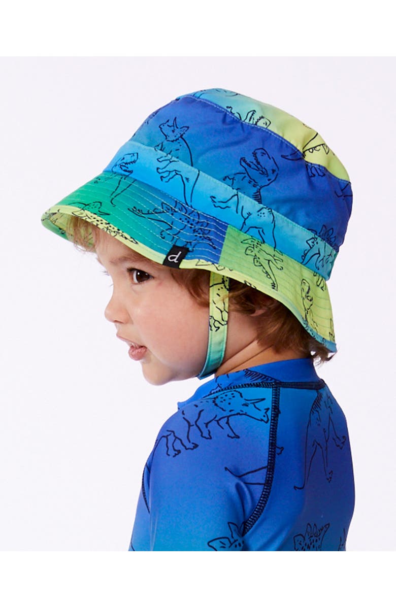 Deux par Deux Little Boy's Printed Beach Hat Vibrant Blue And Green Dino, Alternate, color, Vibrant Blue And Green Dino