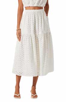 ASTR the Label Nalley Eyelet Tiered Skirt with Pockets