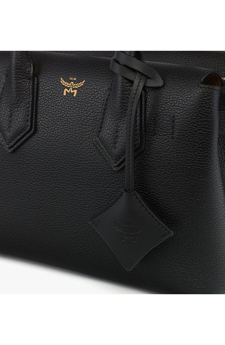 MCM Small Milla Tote in Spanish Embossed Leather, Alternate, color, Black