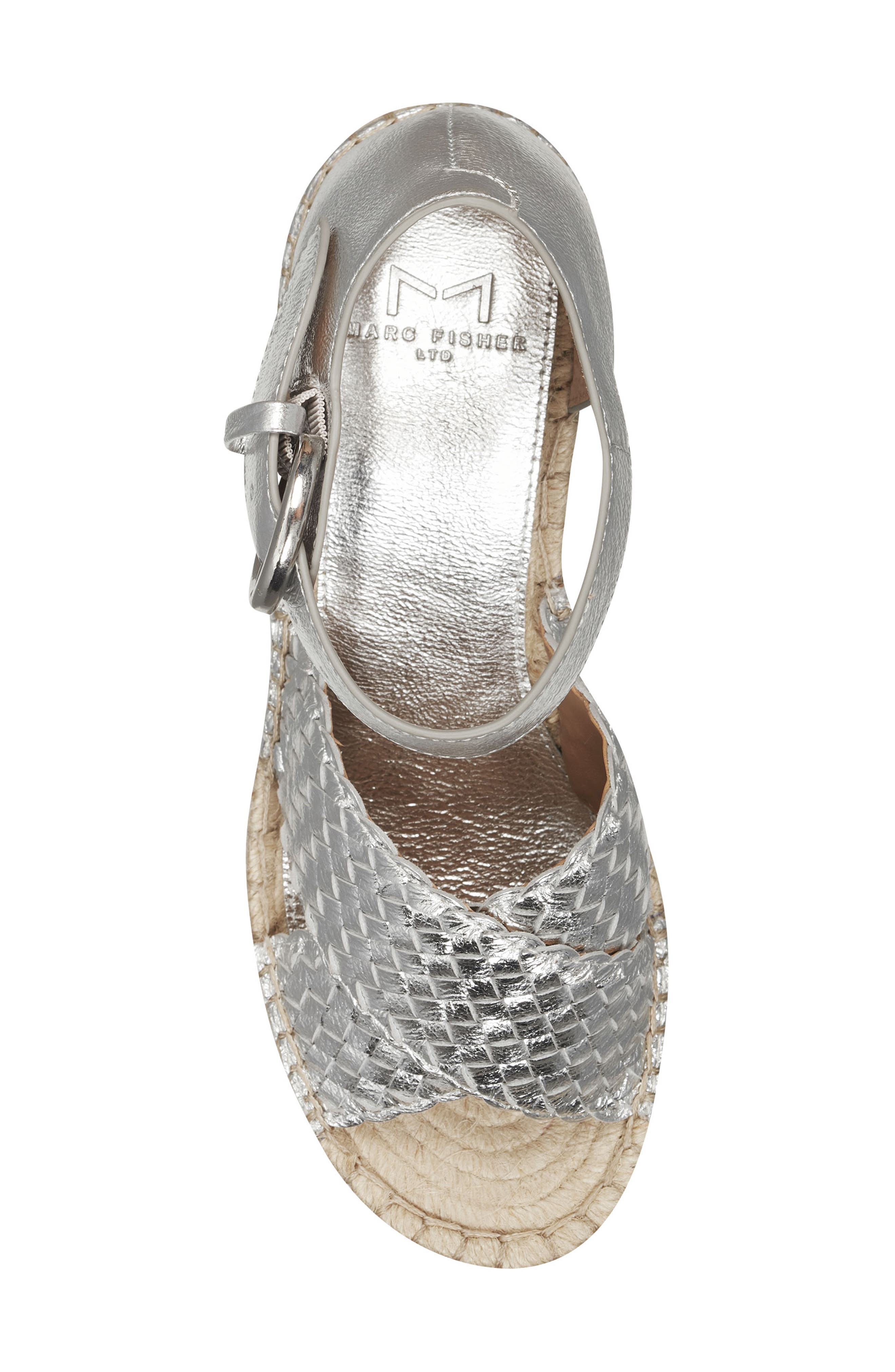 Aylon Espadrille Sandal, Alternate, color, SILVER LEATHER