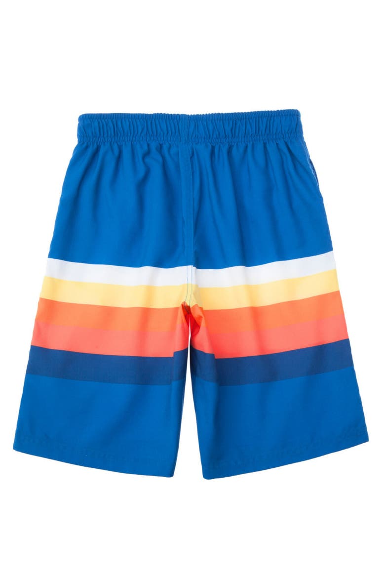 Kid's Swim Trunks with Mesh Lining and UPF 50+, Alternate, color, Tropical burst
