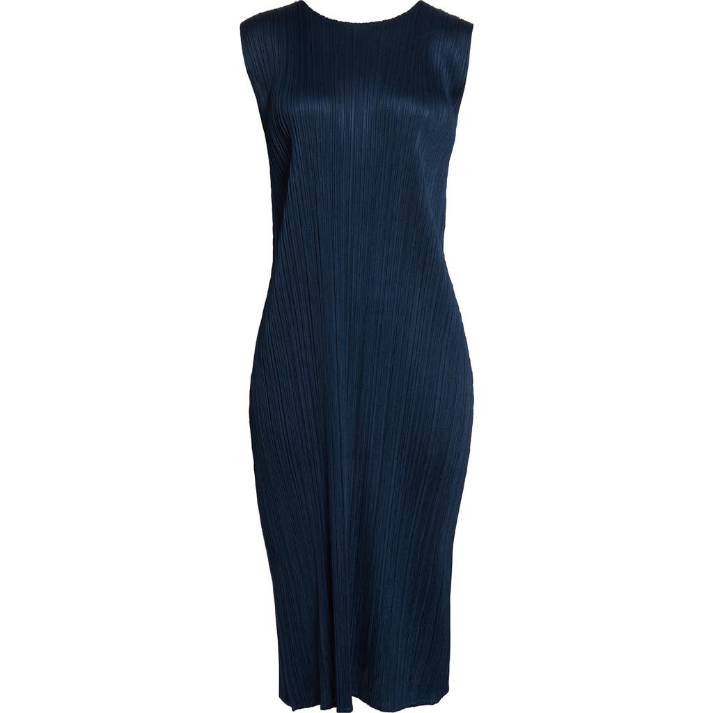 Issey Miyake Pleats Please Monthly Colors April Pleated Dress In Blue