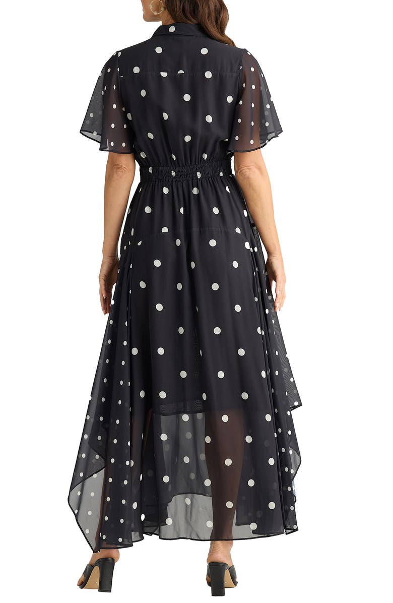 Brave+True Bella Polka Dot Short Sleeve Dress, Alternate, color, Black/ White Spot