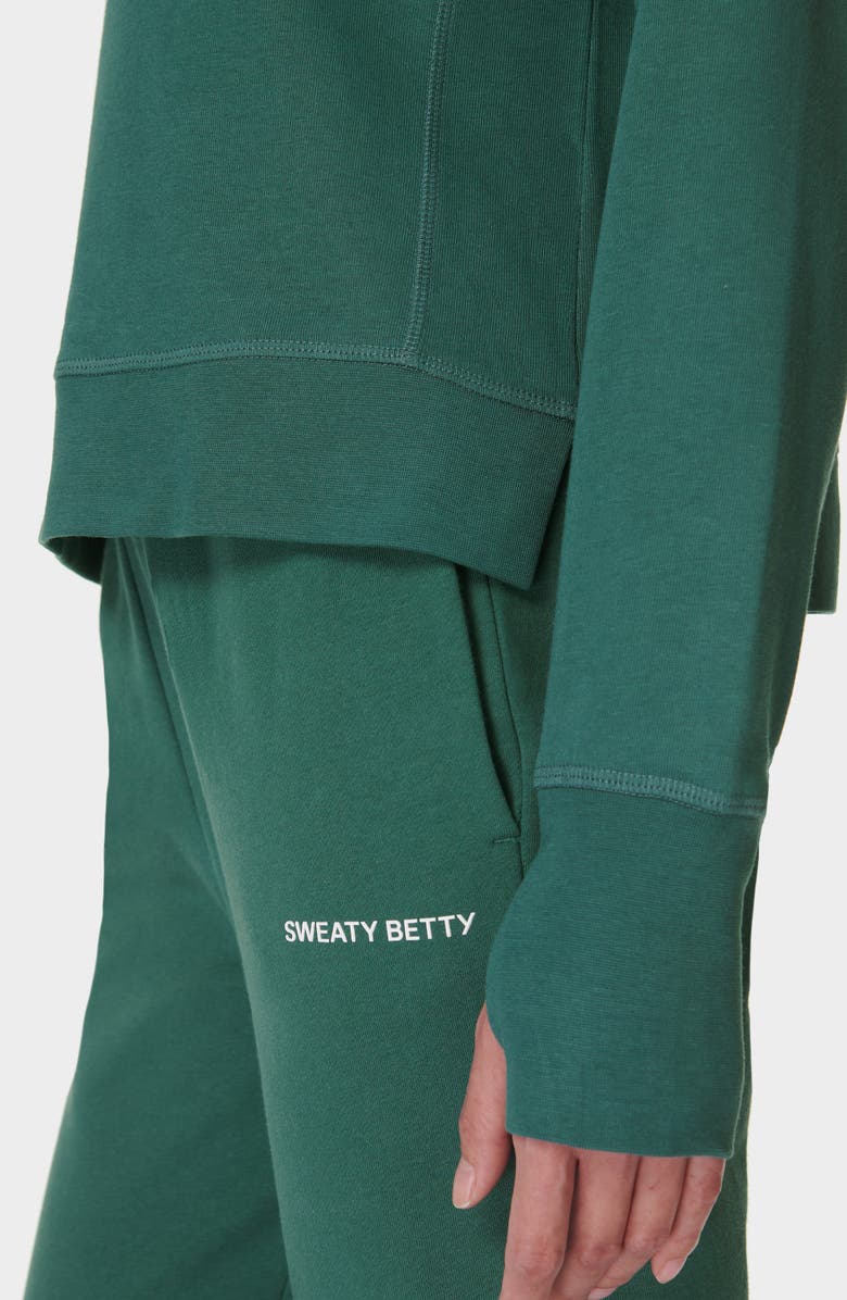 Sweaty Betty After Class Crop Sweatshirt, Alternate, color, Glade Green