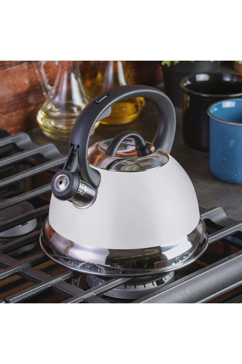Flintshire 1.75 Quart Whistling Tea Kettle, Alternate, color, White