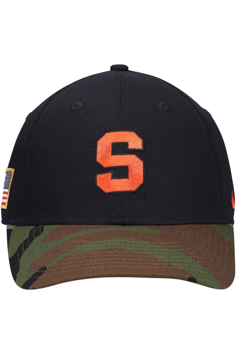 Men's Nike Black/Camo Syracuse Orange Military Appreciation Legacy91 Adjustable Hat, Alternate, color, Black