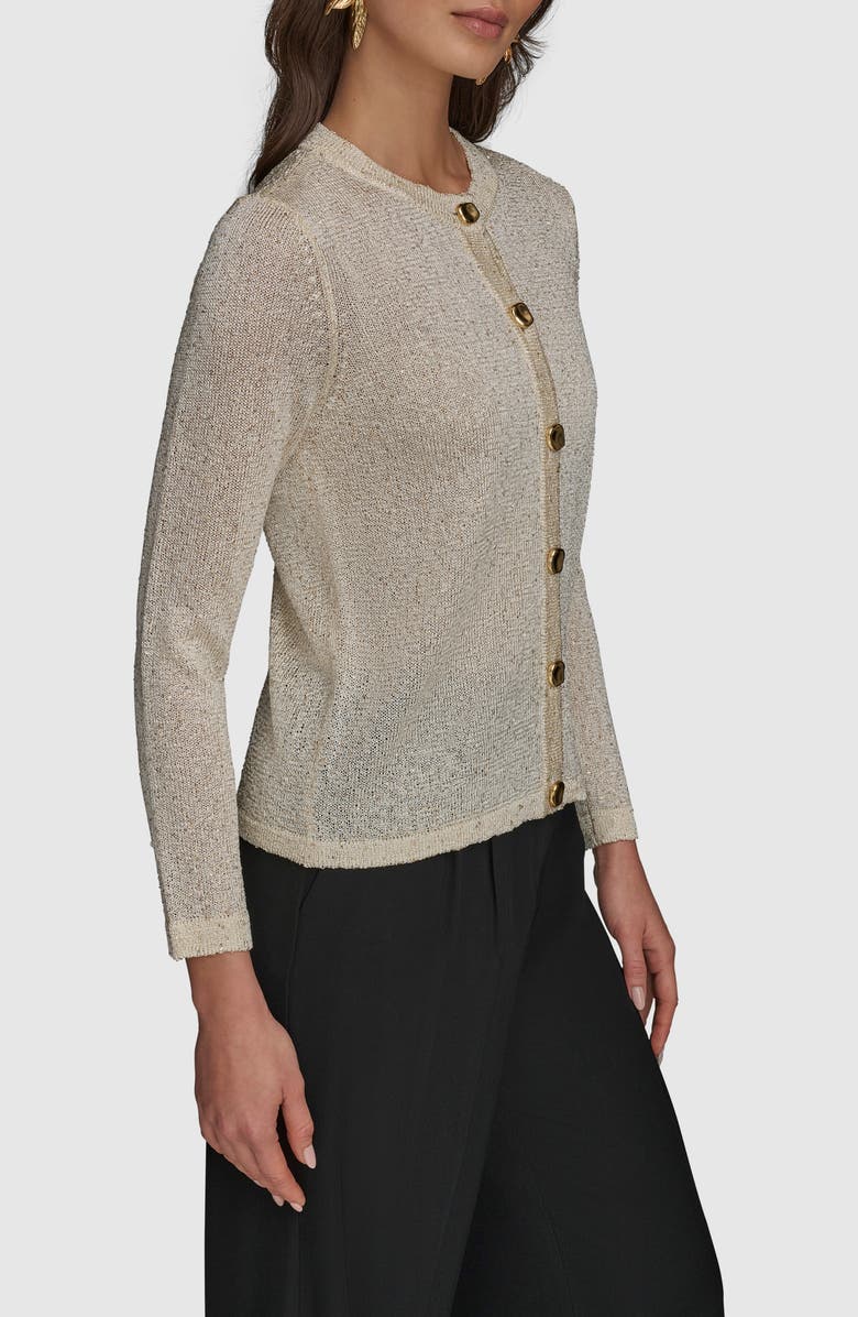 Donna Karan New York Sequin Knit Cardigan, Alternate, color, 