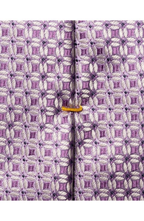 Eton Floral Geometric Silk Tie In Neutral