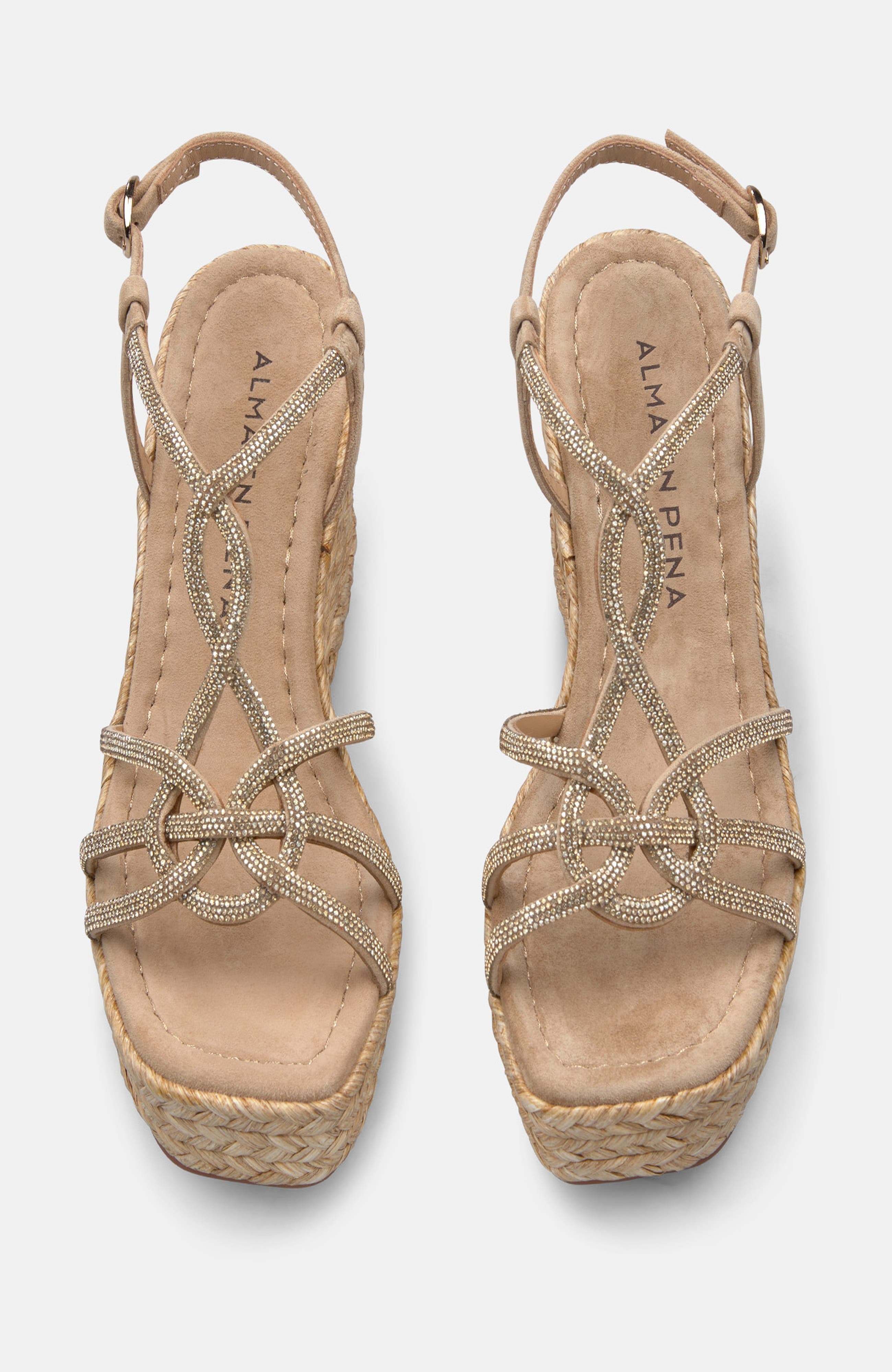 Alma en Pena Wedge Interlaced Strips, Main, color, Beige