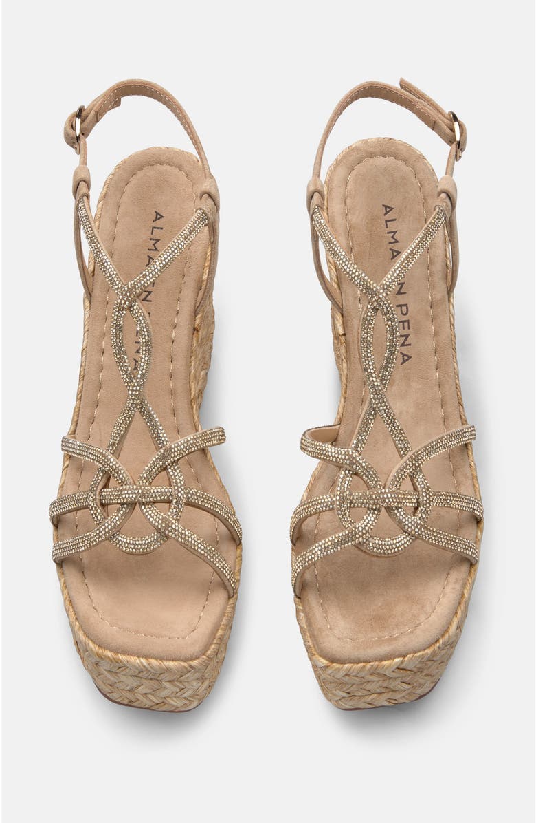 Alma en Pena Wedge Interlaced Strips, Main, color, Beige