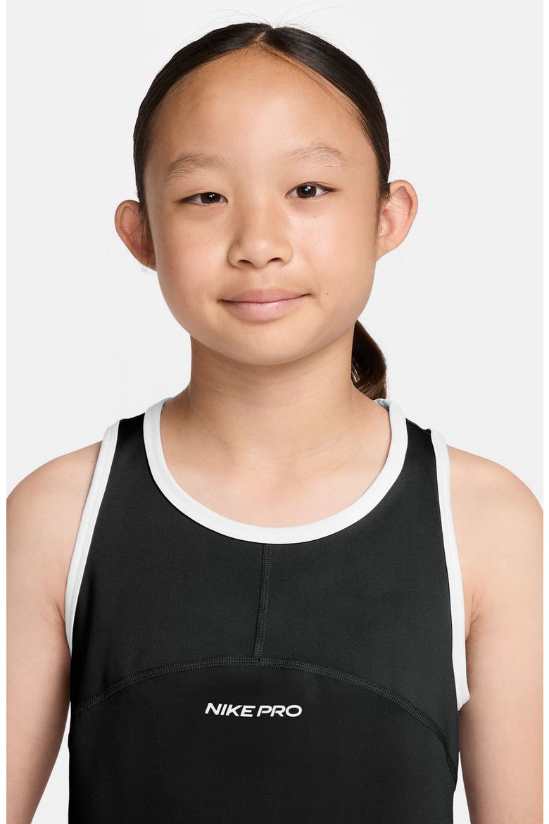 Kids' Dri-FIT Tank Top, Alternate, color, 010 BLACK/WHITE/WHITE