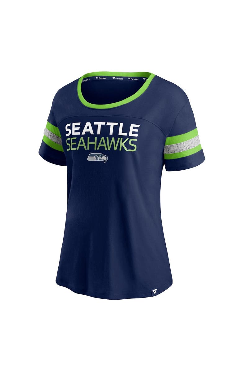 FANATICS Women's Fanatics Branded College Navy Seattle Seahawks Clean Cut Stripe T-Shirt, Alternate, color, 