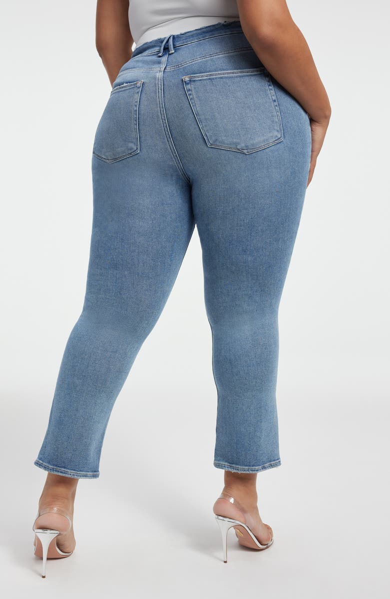 Good American Good Legs Distressed Stretch Straight Leg Jeans, Alternate, color, 