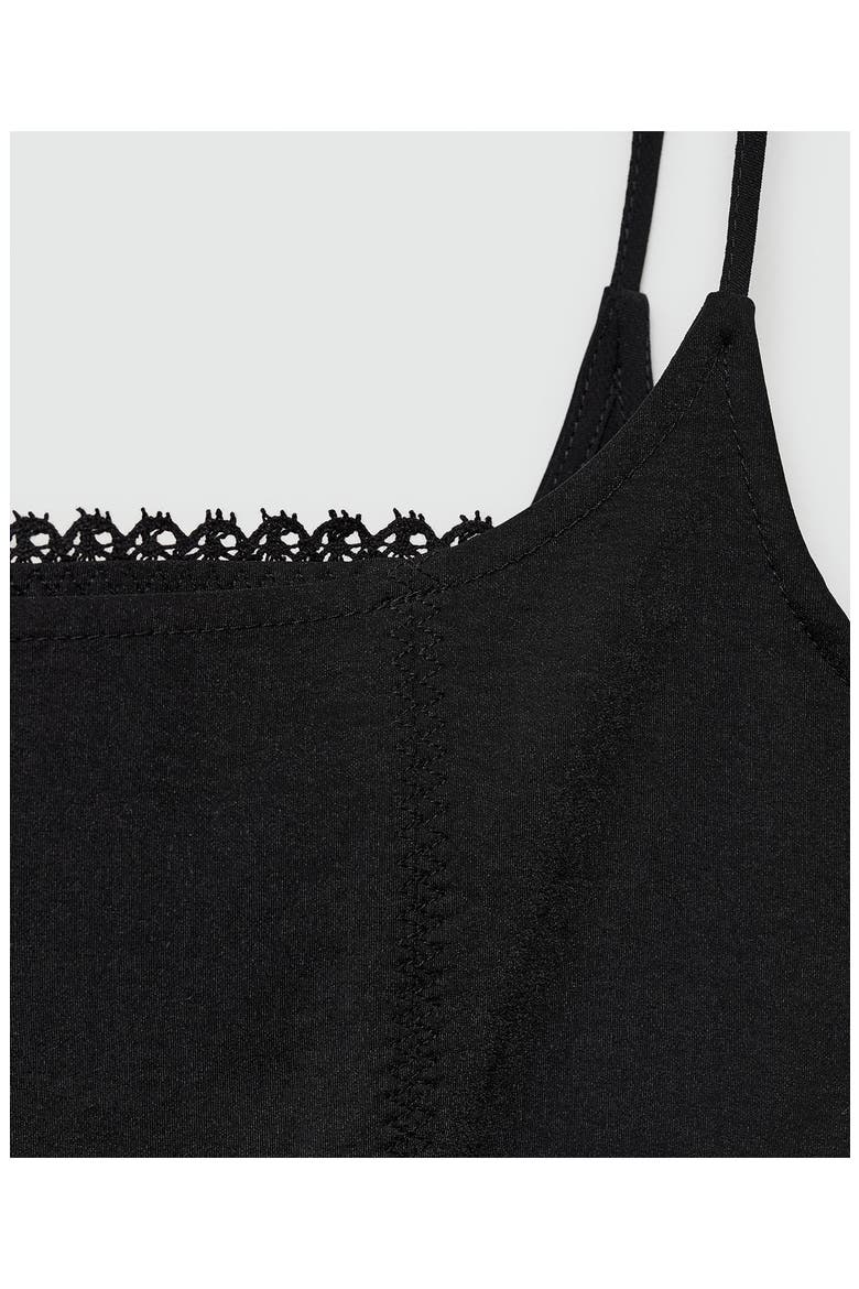 Lace Trim Minidress, Alternate, color, BLACK