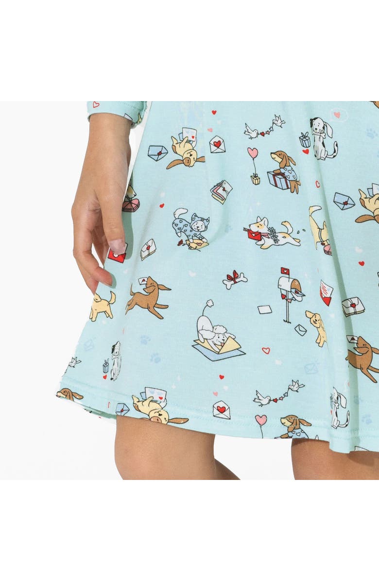 Bellabu Bear Kids' Puppy Love Long Sleeve Dress, Alternate, color, Puppy Love