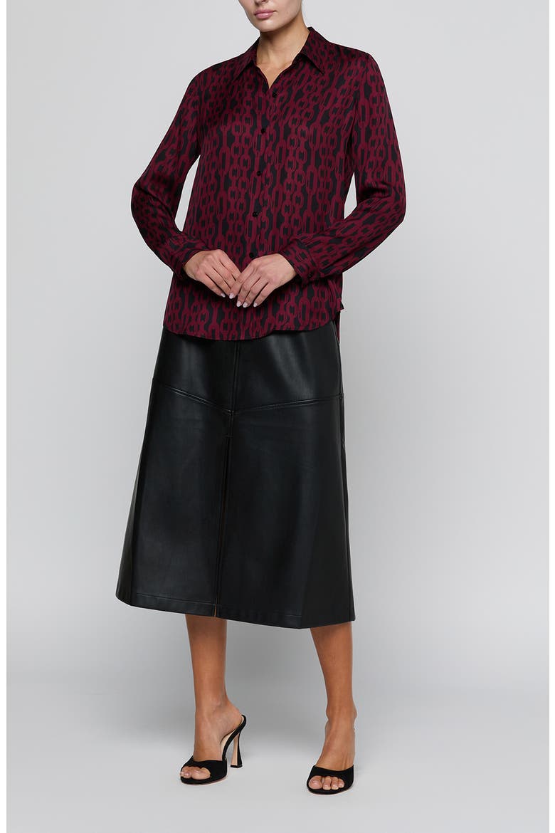 Nina Silk Shirt, Alternate, color, BLACK/ MERLOT RED FIGARO CHAIN