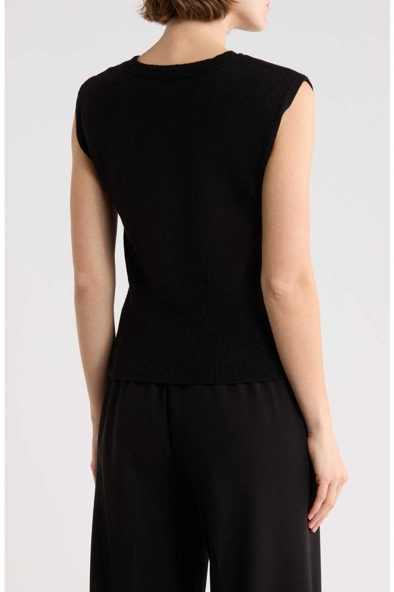 Embroidered Sleeveless Sweater, Alternate, color, BLACK