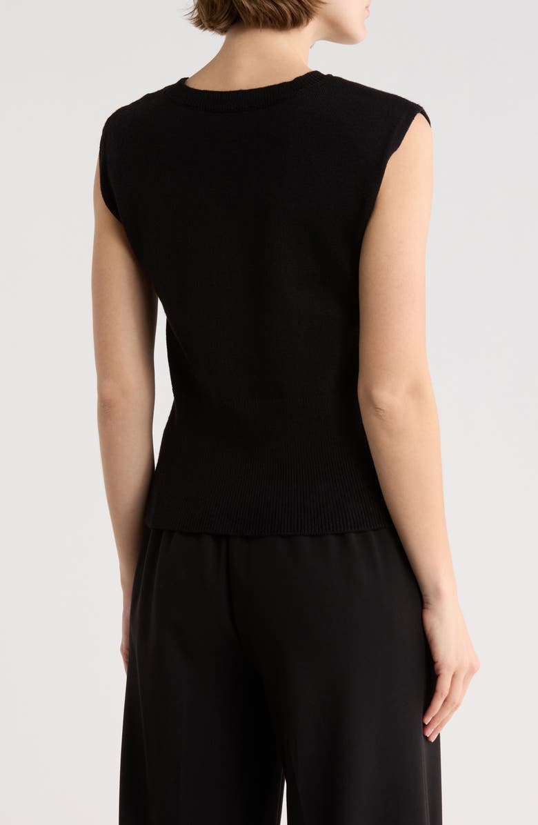 Ellen Tracy Embroidered Sleeveless Sweater, Alternate, color, Black