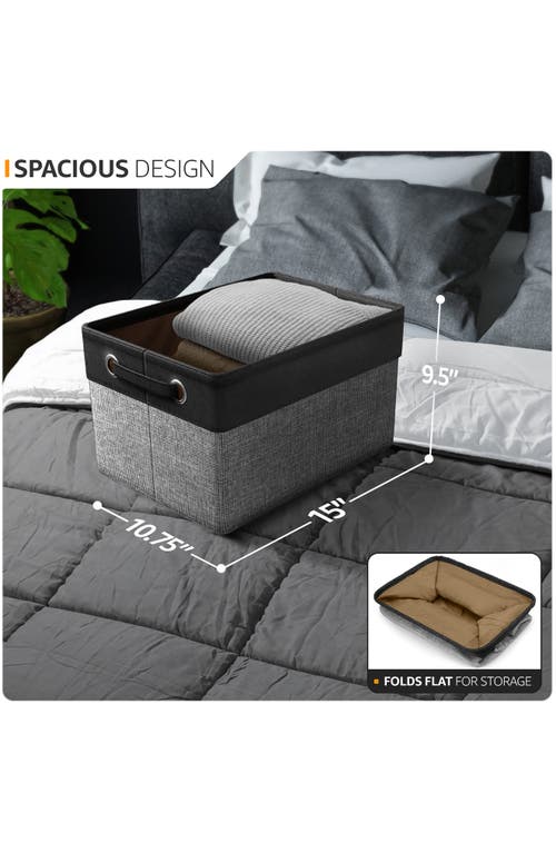 Sorbus 6 Pack Twill Rope Storage Bins For Shelves In Black