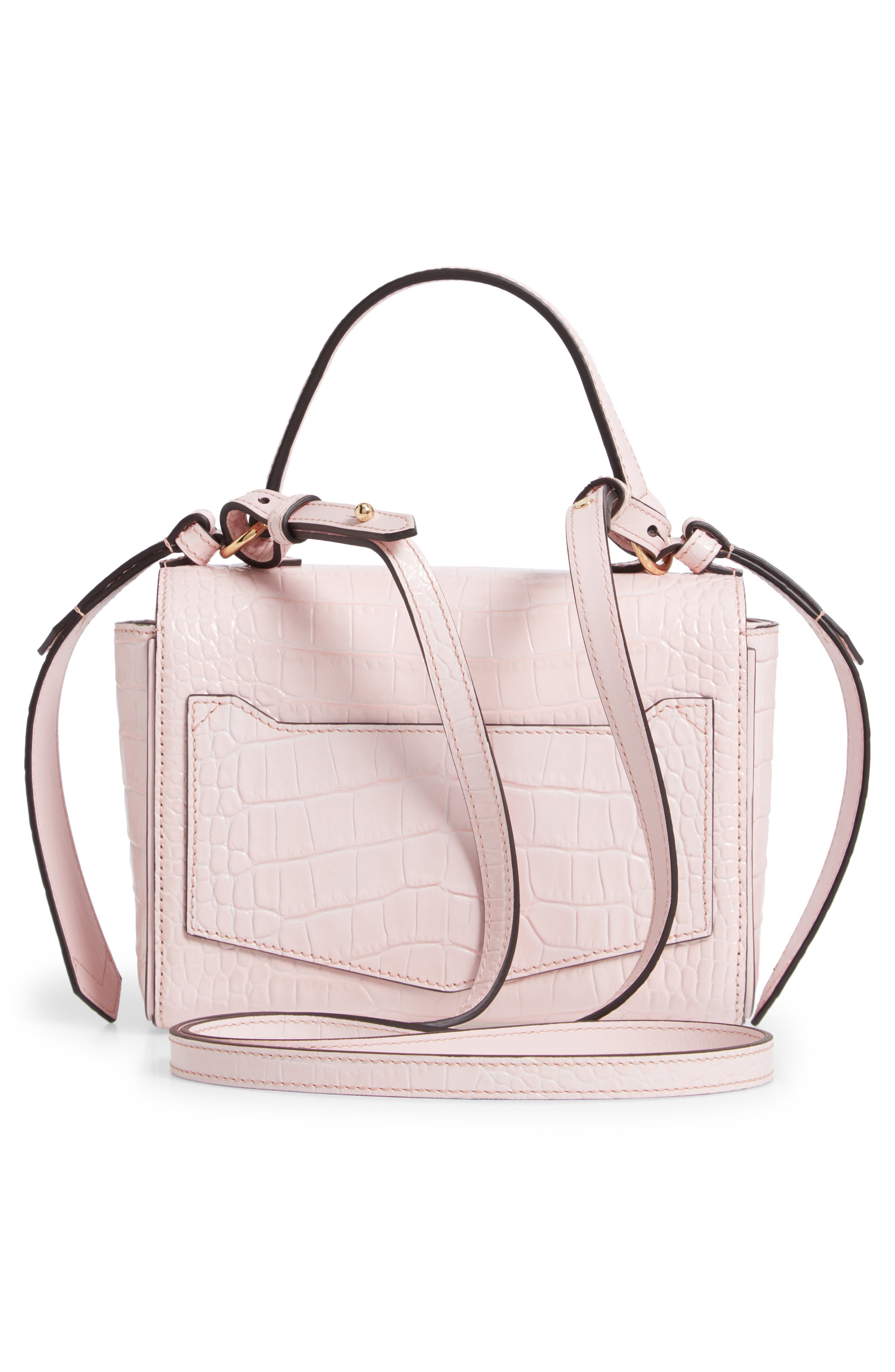 Givenchy Mini Eden Croc Embossed Calfskin Top Handle Bag, Alternate, color, 