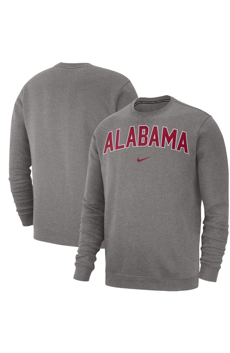 Nike Men's Nike Heather Gray Alabama Crimson Tide Club Fleece Sweatshirt, Main, color, 