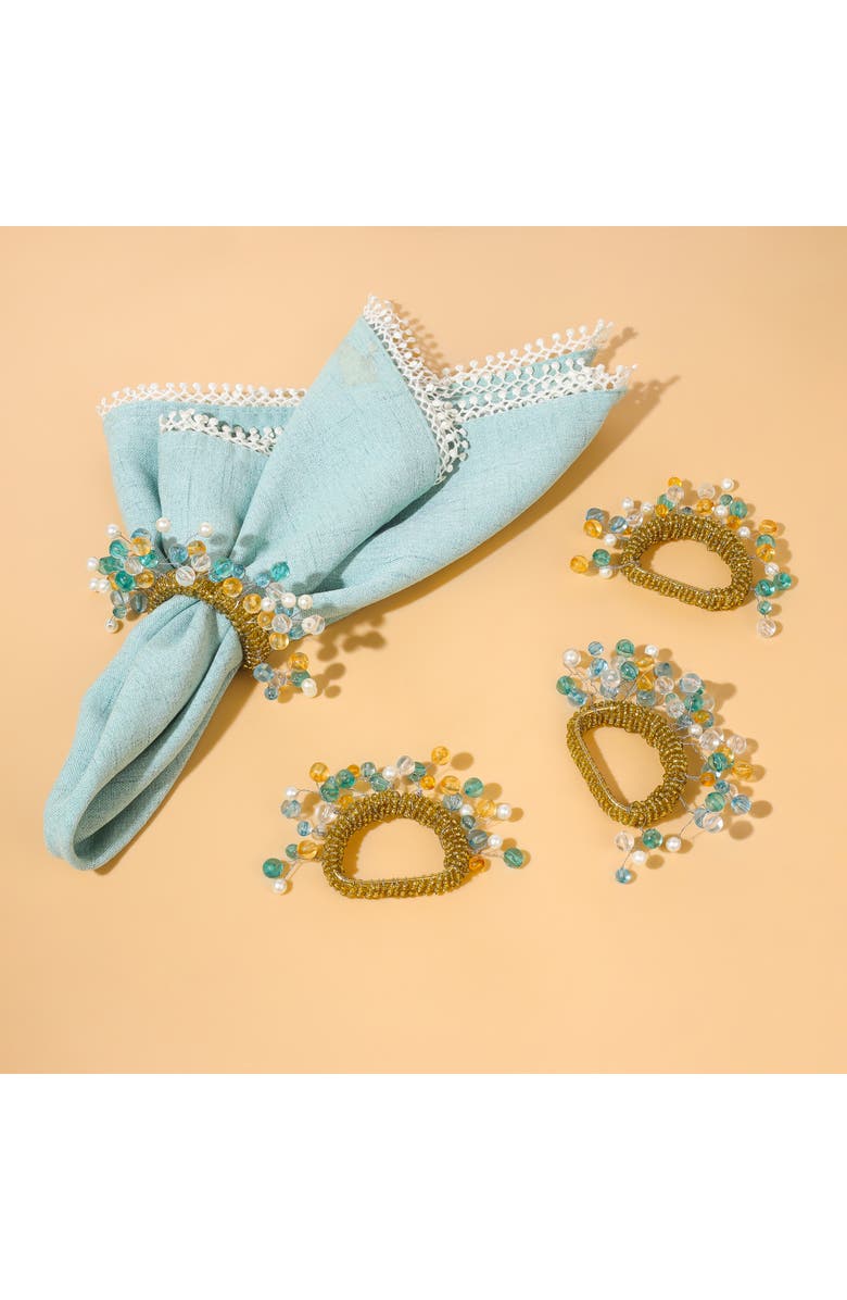Tiramisu Mediterranean Harvest Set of 4 Napkin Rings, Alternate, color, 