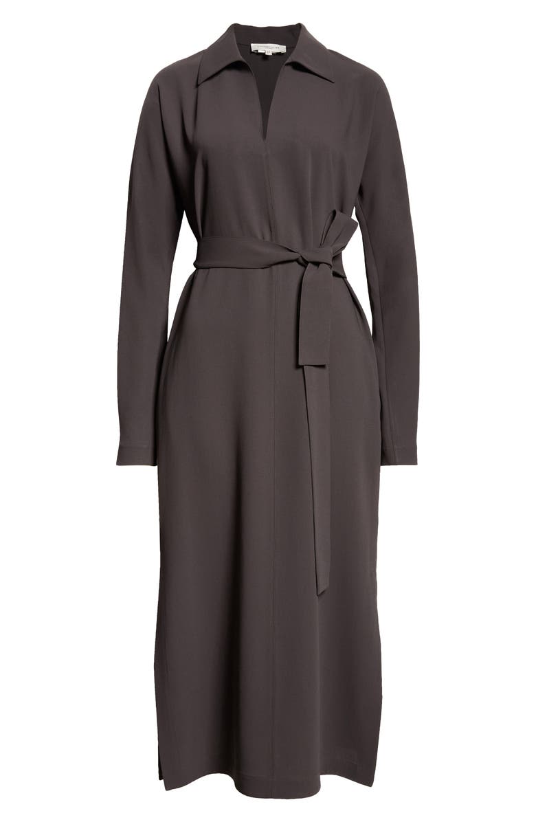 Lafayette 148 New York Long Sleeve Finesse Crepe Belted Shirtdress, Alternate, color, 