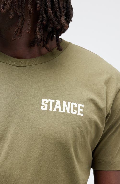 Stance Saddleback Logo Cotton Graphic T-shirt In Military Green