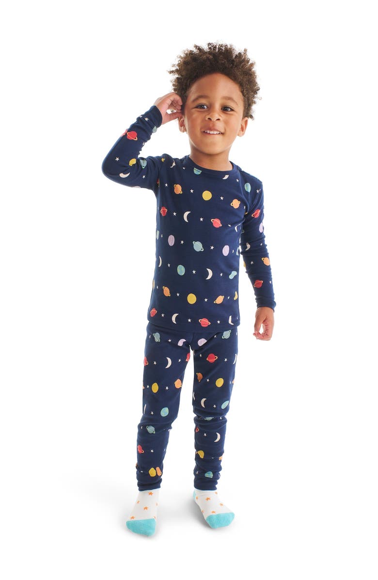 Primary Kids Organic PJ Pant in Rainbow Galaxy, Alternate, color,