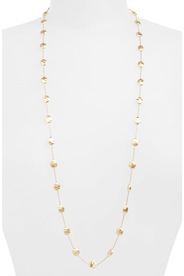 'Siviglia' Long Disc Station Necklace, Main, color, YELLOW GOLD