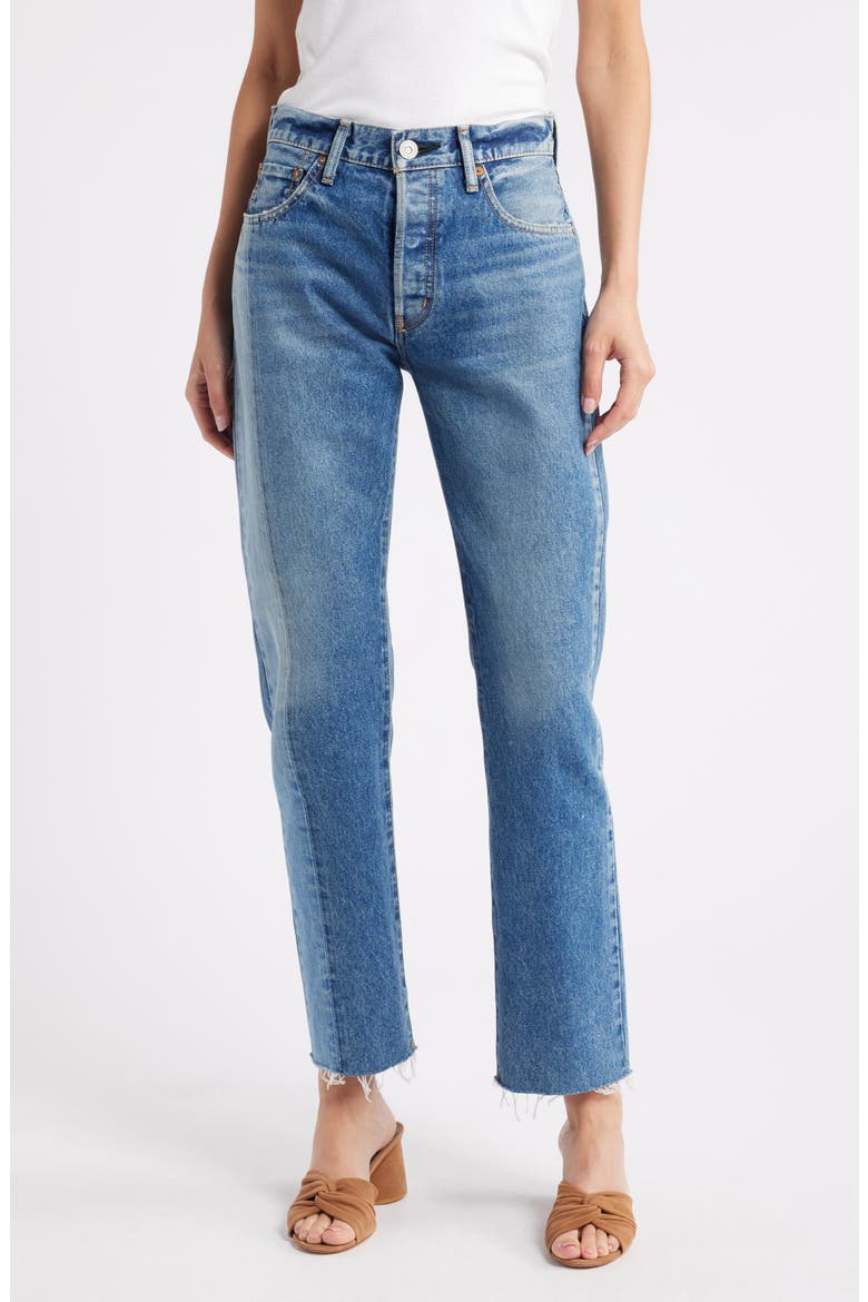 Westchase High Waist Ankle Straight Leg Jeans, Main, color, BLUE