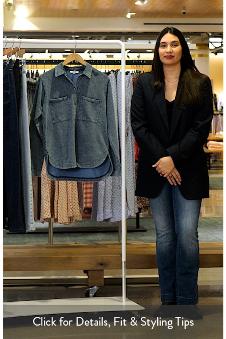 Gwen Indigo Terry Button-Up Shirt video
