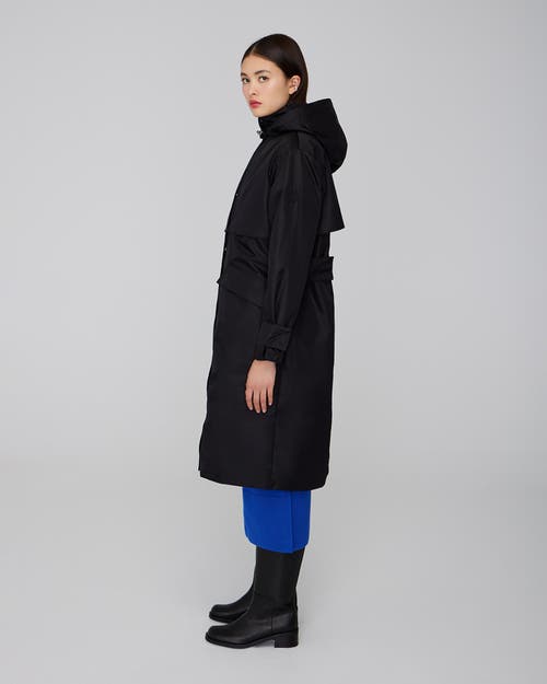 Quartz Co. Marina | Hooded 3-in-1 Trench Coat In Black