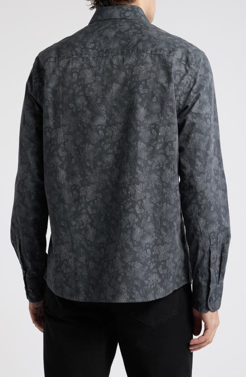 Robert Barakett Gideon Floral Button-up Shirt In Dark Grey